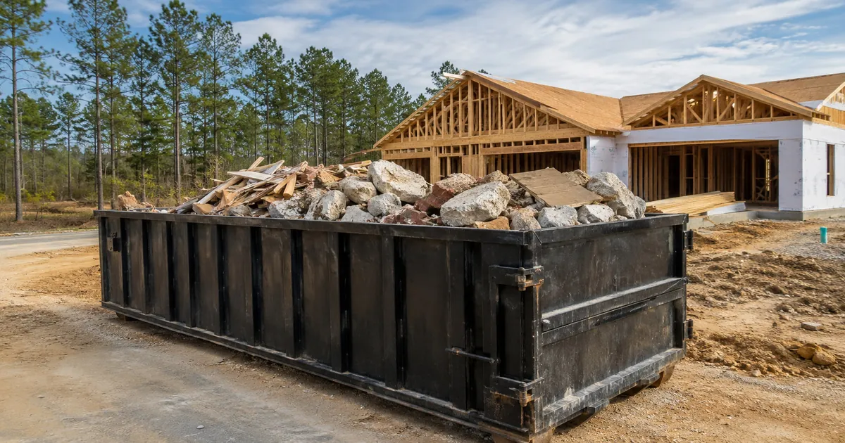 Construction debris dumpster in Montgomery County, TX