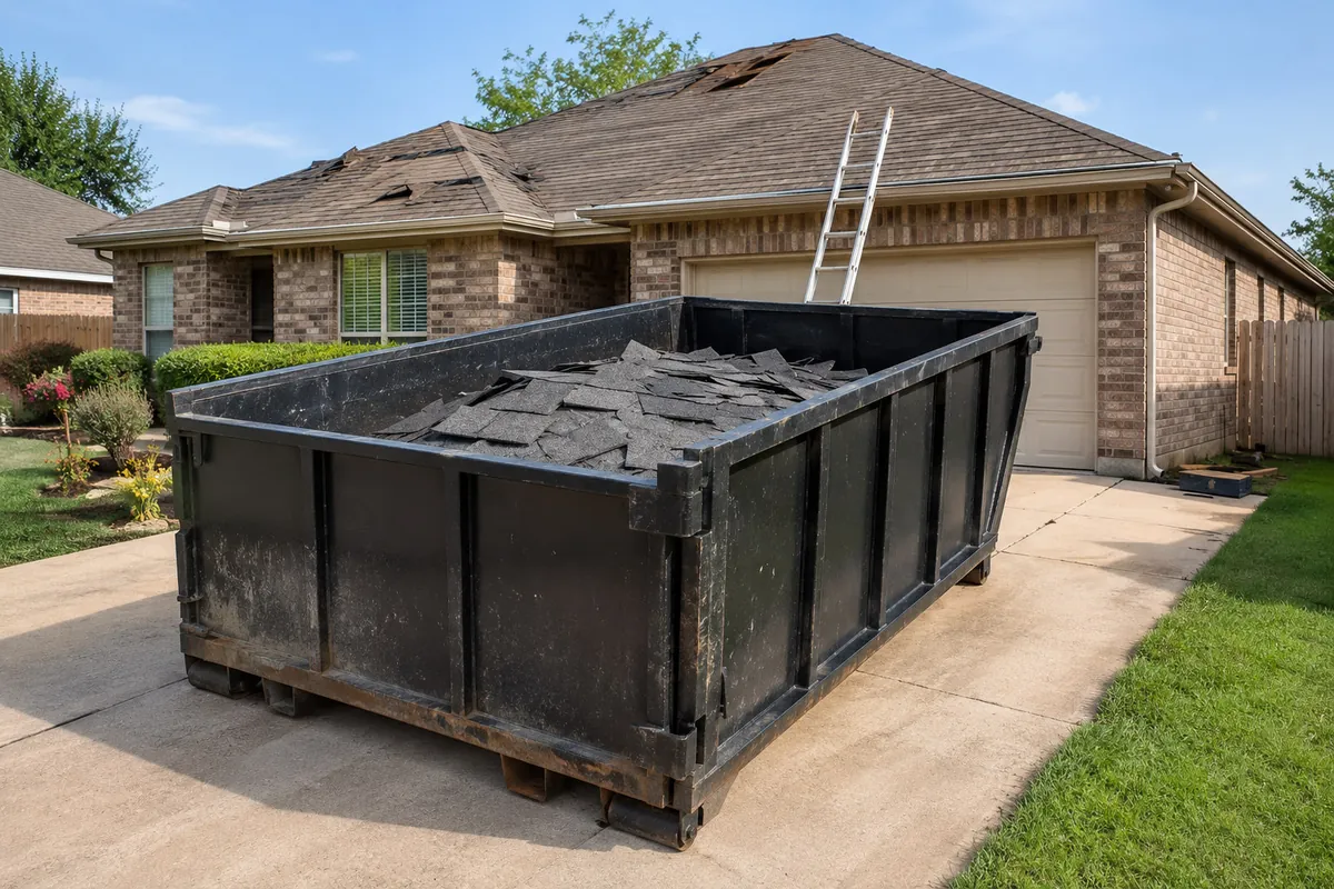 Dumpster rental for a home cleanout in Spring, TX